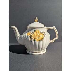 1960's Vintage Bone China Sadler Yellow Floral Rose design 4 Cup Tea Pot